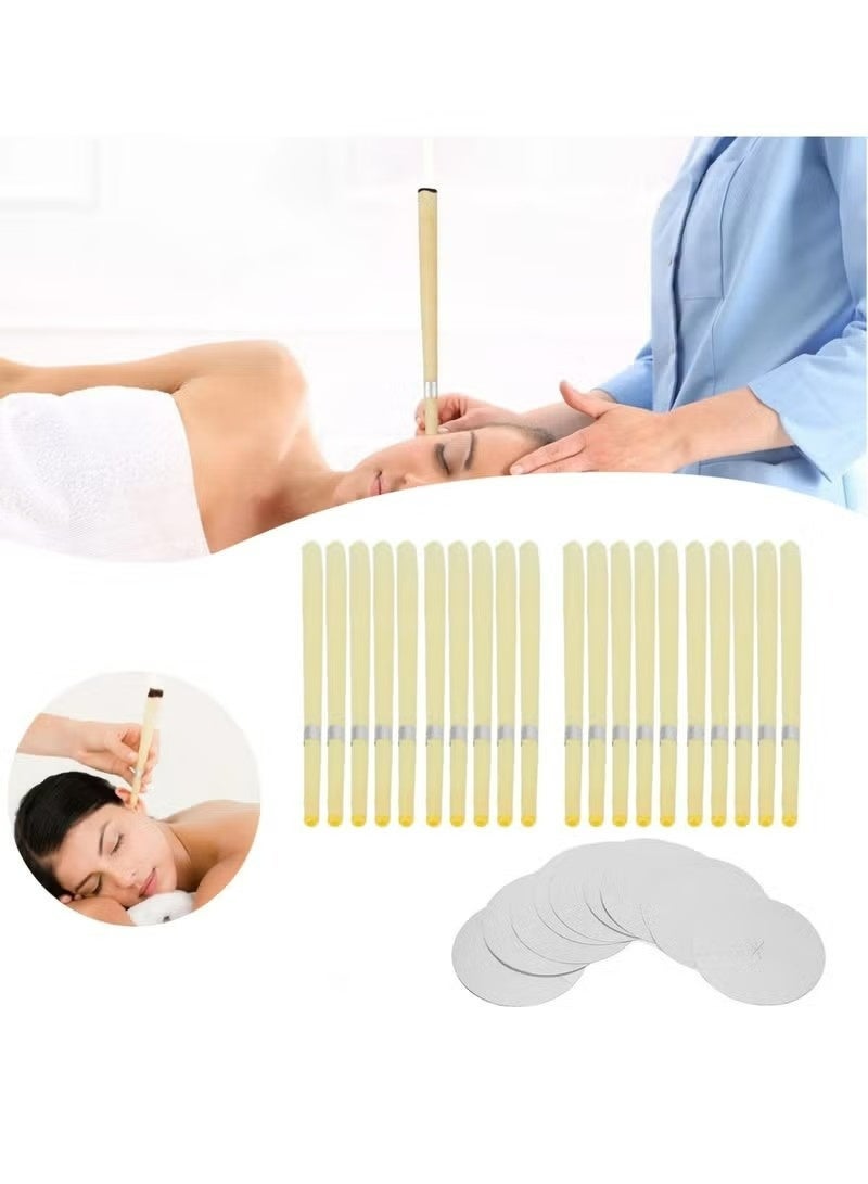 يوجي شموع شمع الأذن النقية شمع النحل العلاج بالعطرة 10 قطعة مع مجموعة أقراص حماية الأذن 5 قطعة للحد من تنين الأذن وتحسين النوم - Image 4